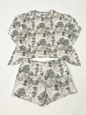 Women’s Green Camo Tie-Dye Pajama Set Size Medium NWT KIKIT